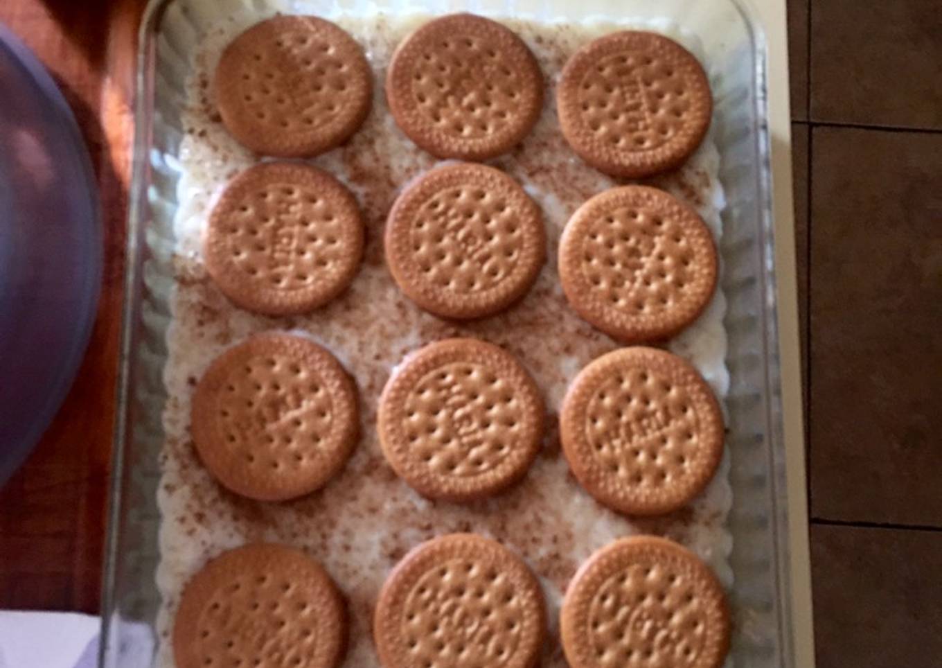 Arroz con leche y galletas