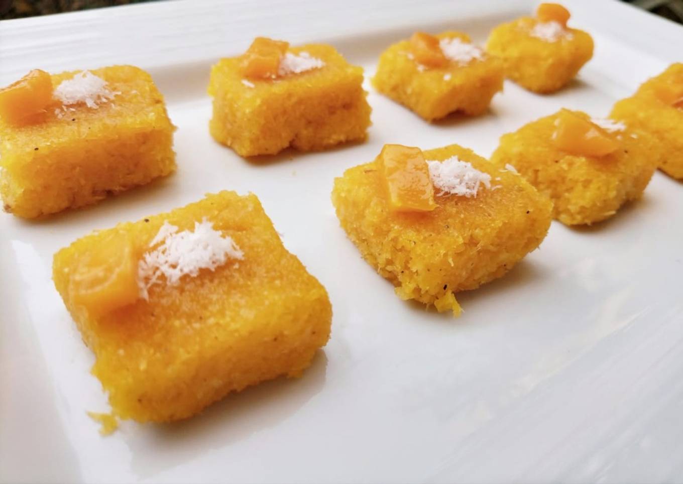 Mango coconut burfi