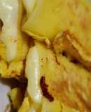 Canelones con huevo, rellenos de queso