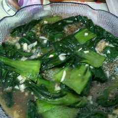 รูปของ Pokcoy bawang putih dan tiram