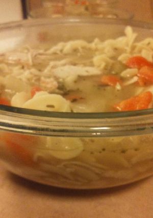 A picture of Easy homemade chicken soup.