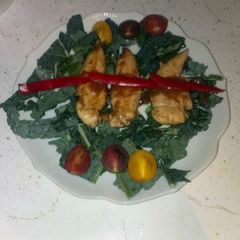 A picture of Sauteed chicken breast in tamarind habanero reduction sauce.