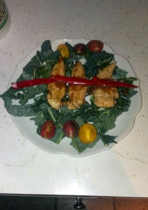 A picture of Sauteed chicken breast in tamarind habanero reduction sauce.