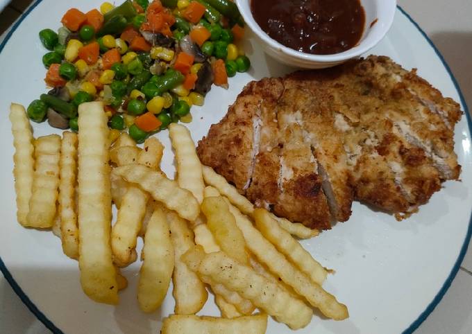 Crispy chicken steak