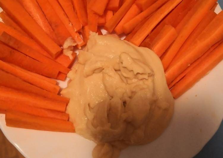 Hummus sin tahini con zanahorias