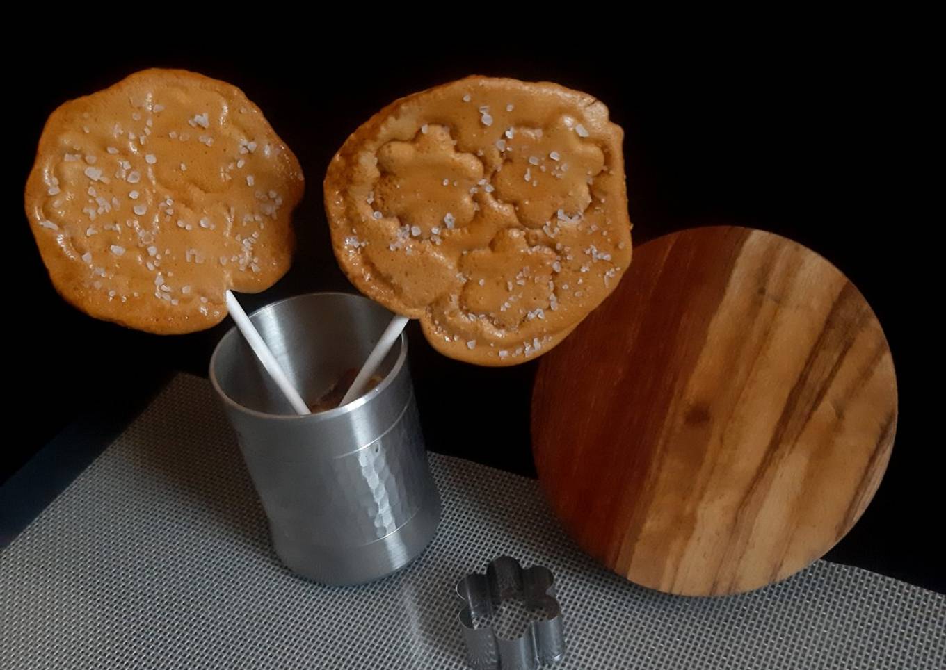 Salted Dalgona Candy (Sea Salt Flakes sprinkled Dalgona Candy)