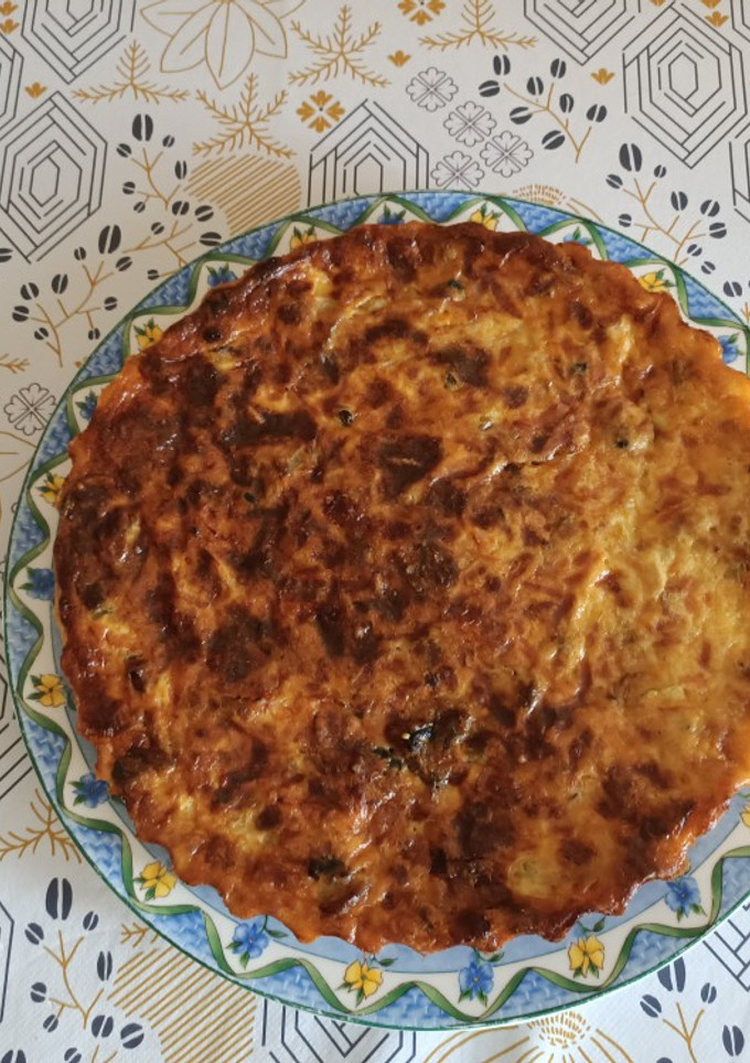 Una foto de Quiche de puerro sin masa