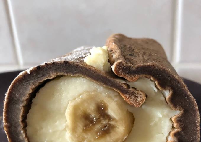 Cukormentes fehércsokis banántekercs recept foto