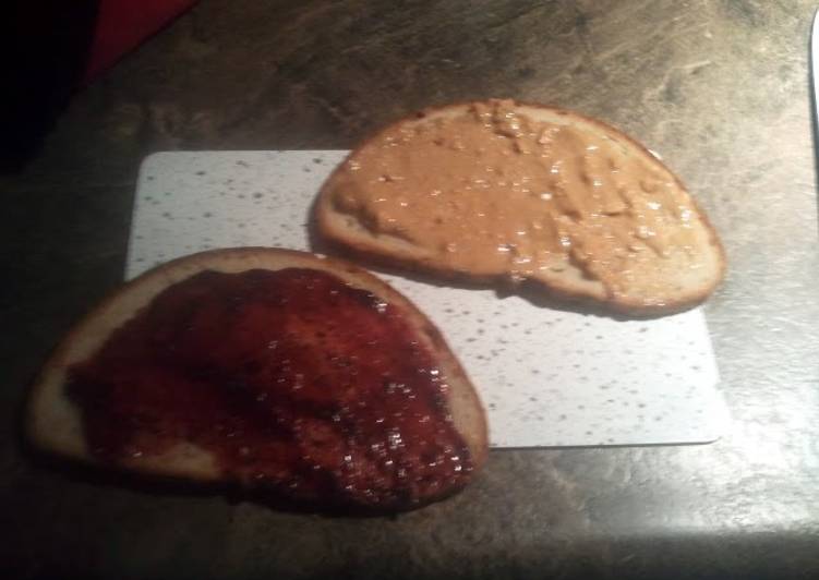 Recipe of Perfect peanut butter and jelly on sunflower seed bread