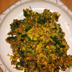 A picture of Akidi and corn with garden egg leaves.