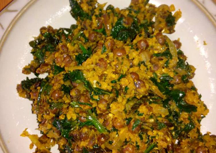 Akidi and corn with garden egg leaves