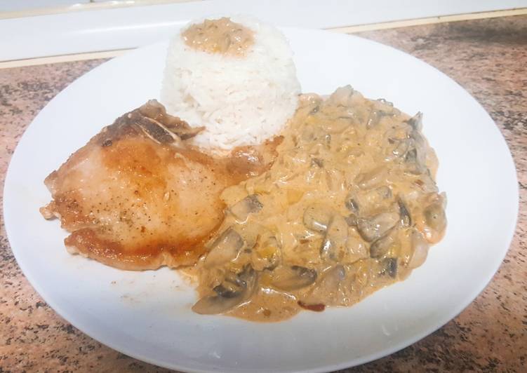 Salsa de champiñones con mejillones en escabeche