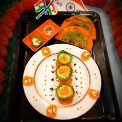 Palak Paneer Tiranga Kofta In Makhni Gravy A picture of Palak Paneer Tiranga Kofta In Makhni Gravy.
