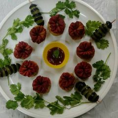 A picture of Flower Samosas.