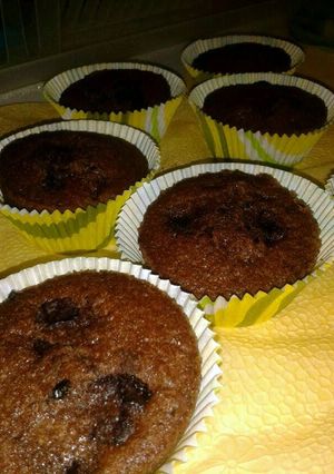 A picture of Chocolate cherry muffins.