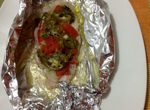 Una foto de Filete de pescado a la Mexicana empapelado