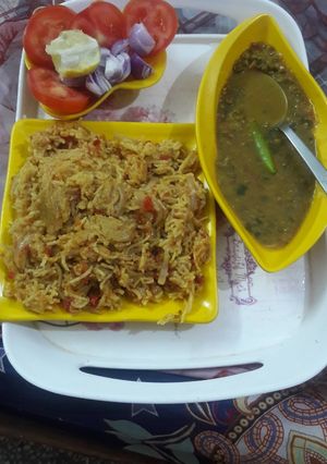 A picture of Soya Chap Veggie pulav.
