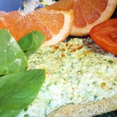 A picture of juicee j's healthy egg, & spinach salad.