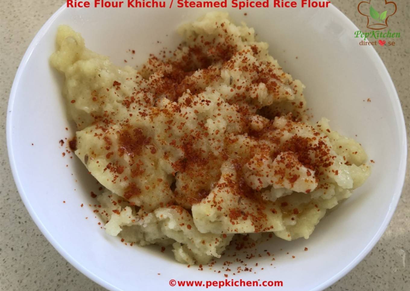 Rice Flour Khichu / Steamed Spiced Rice Flour