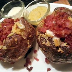 A picture of Twice baked potatoes.