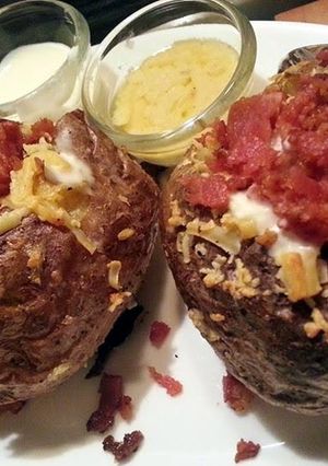 A picture of Twice baked potatoes.