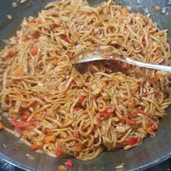 Easy shezwan stirfry noodles A picture of Easy shezwan stirfry noodles.