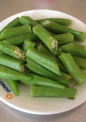 Hình của món Đậu bắp hấp.