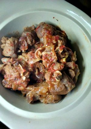 A picture of Goat meat pepper soup.