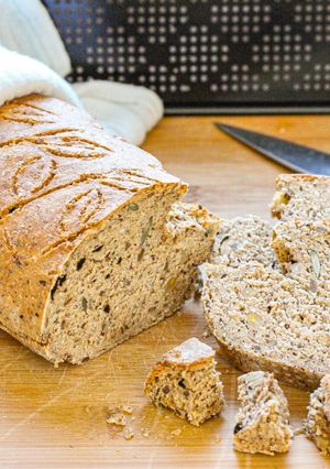 Teljes értékű csicseris kenyér recept fotója