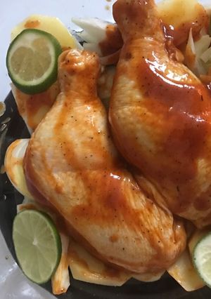 صورة لوصفة دجاج بالفرن بطريقه بسيطه