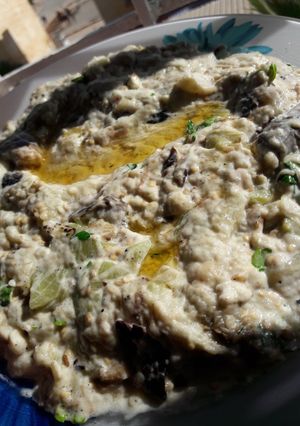 Une photo de Salade aubergine fumé