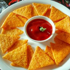 A picture of Raw mango Tortilla chips.