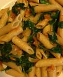 Pasta integral con espinacas