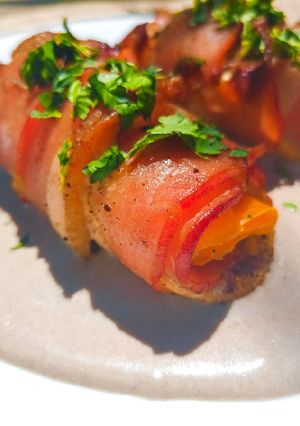 Una foto de Pechuga rellena con crema de champiñones🍄