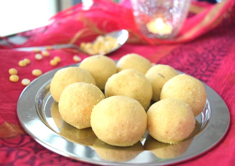 Easiest Way to Make Any-night-of-the-week Rava-peanut-gram Ladoo, and a Shubh Aarambh ! :)
