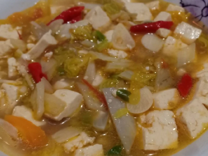 Langkah Mudah untuk Membuat Resep Tumis sawi putih tahu kuah yang Lezat Anti Ribet, Sempurna