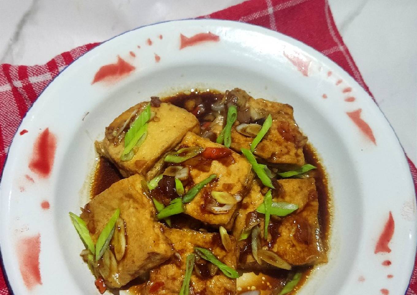 Tahu kecap daun bawang