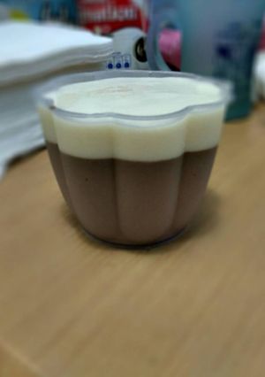 Foto resep Puding susu coklat vla vanila