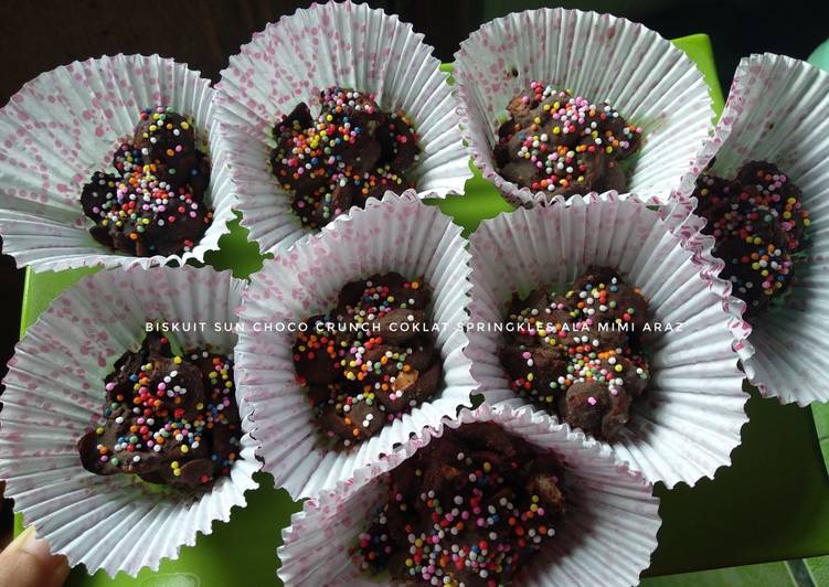 Resep Biskuit SUN Choco Crunch Coklat Sprinkles Anti Gagal