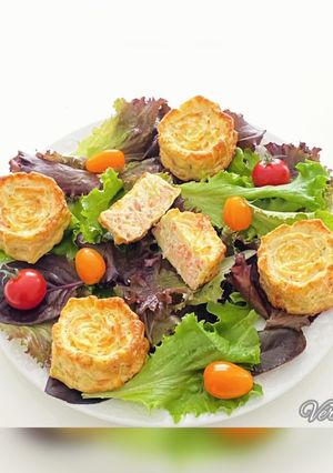 Une photo de Mini quiche au saumon fumé /poireau