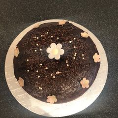 Eggless chocolate cake A picture of Eggless chocolate cake.