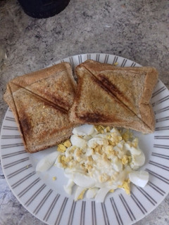 A picture of Toasted bread and egg mayo.