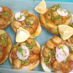 A picture of English Jacket Potato Bar with Indian flavours.