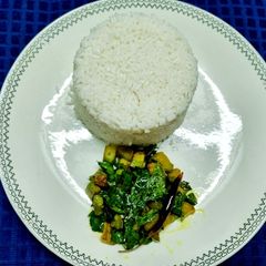 A picture of Neem Leaves with Eggplant Stir- Fry.