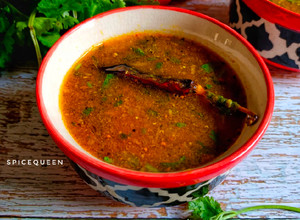 A picture of Tomato Rasam.