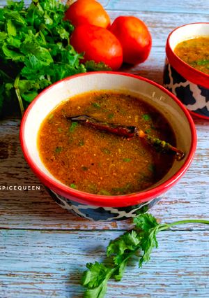 A picture of Tomato Rasam.