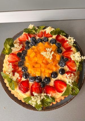Retro gyümölcstorta 🫐🍒🥭🍍🍓 recept fotója