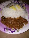 Minced meat sauce with rice