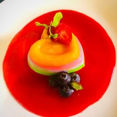 A picture of Multicolour fruit Pannacotta.