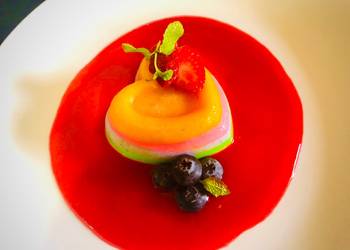 Latest Recipe Multicolour fruit Pannacotta Yummy
